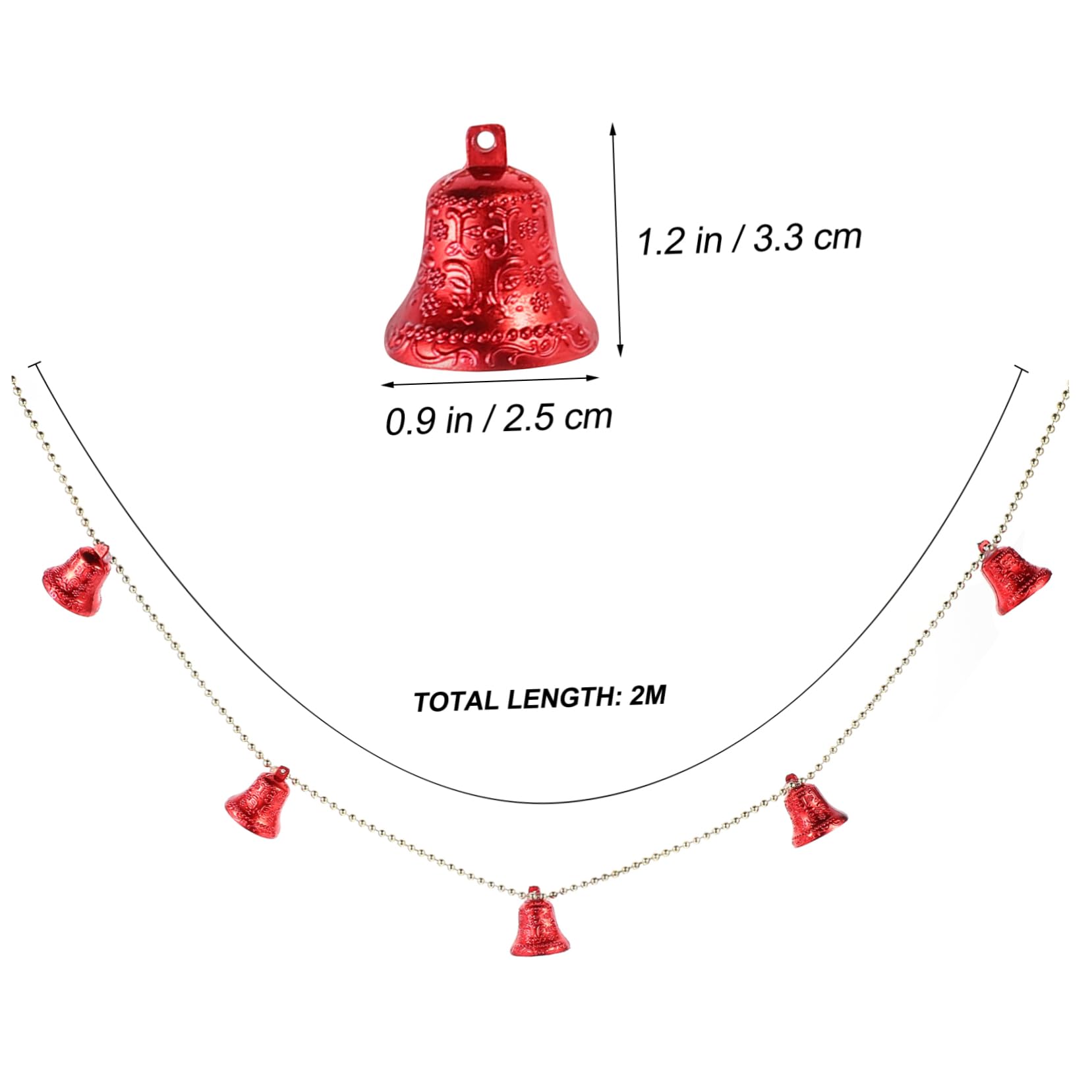 Ciieeo 3pcs Creative Christmas Bell String Decoration for Tree Festive Wall and Door Hanging Chain for Holiday Home Decor