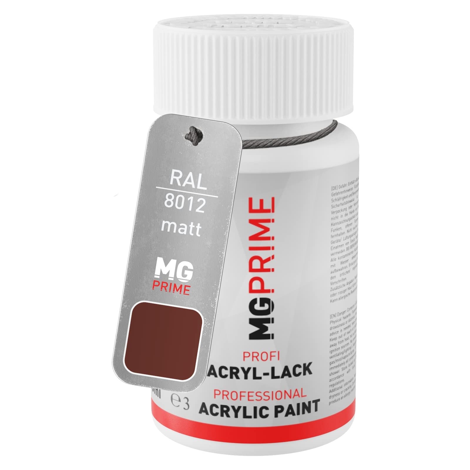 MG PRIME RAL 8012 Rotbraun Lackstift – 50 Ml, Matt, Schnelltrocknend, Für Karosserie, Kunststoff & Modellbau, Made In Germany