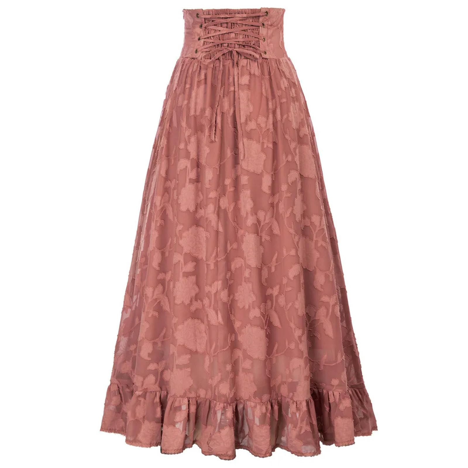 Jupe trapèze évasée Taille Haute Vintage pour Femme - Noir - L