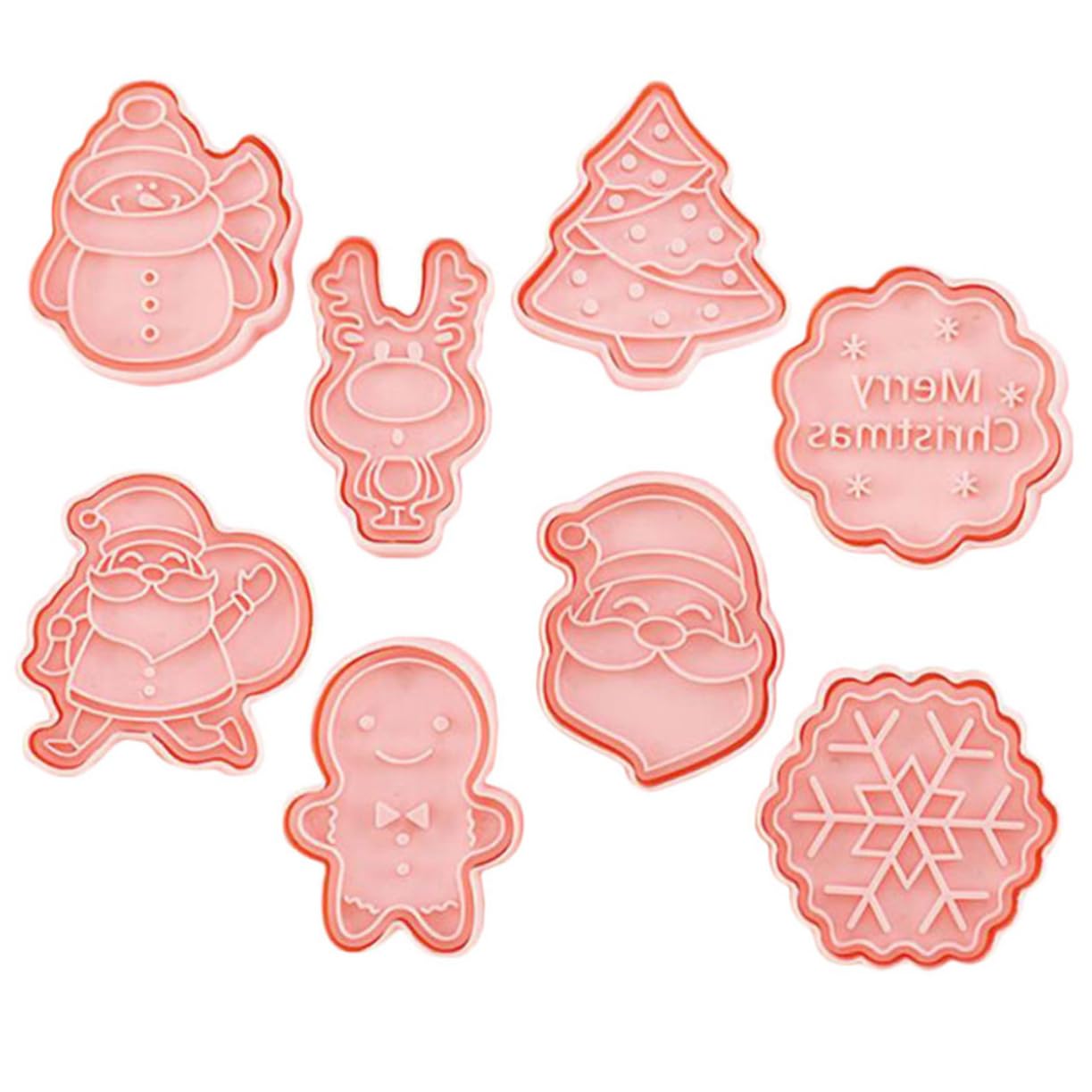 PRETYZOOM 4 Set Tagliabiscotti Natalizi Pallina Per Biscotti Cutter Di Biscotti Di Natale Adesivi in ​​tessuto Perline Digitali Formine Per Biscotti Di Halloween Volt Pp Rosa 8 Pezzi * 4