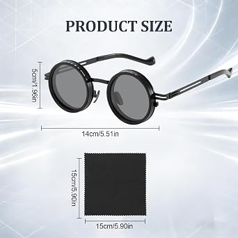 Bettinay Adjustable Sunglasses, Polarized Tint Round Glasses with 1-9 ND Filter for Driving Fishing Outdoor Activities