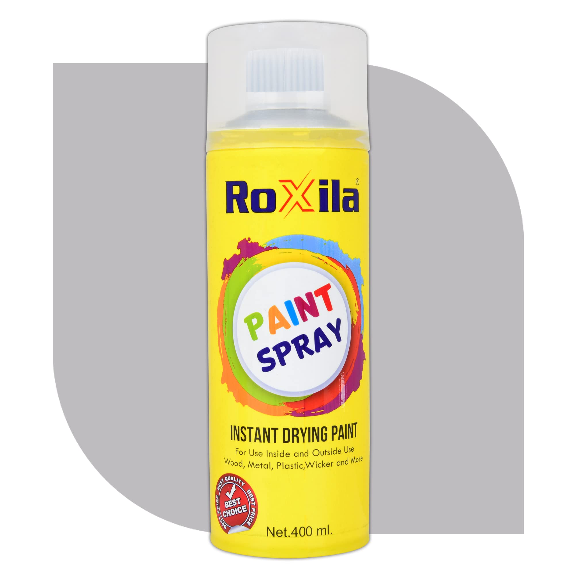 ROXILA® Multipurpose Silver Paint Spray | DIY, Quick Drying with Gloss finish for Wood, Metal, Plastic, Wicker, and More - 400ML (SILVER) (B0C2D14K4C) Amazon Price History, Amazon Price Tracker
