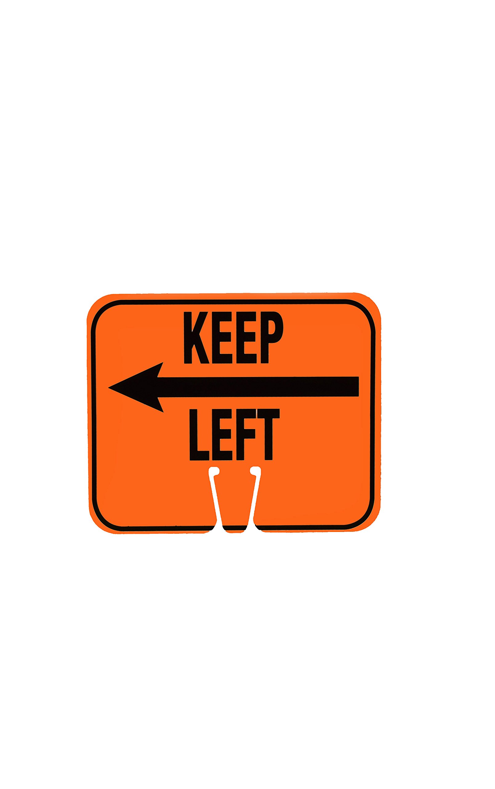 Cortina Safety Products03-550-AKL EZ-IMS Cone Signs,"Keep Left with Arrow Symbol" Black on Orange
