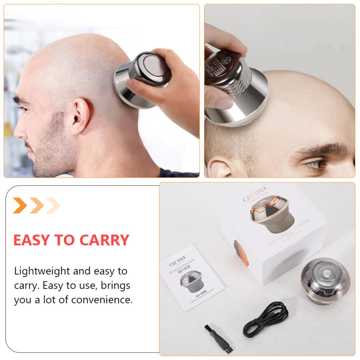MAGICLULU Rasoio Elettrico Sicuro e Confortevole Leggero in Acciaio Inossidabile Uomo Rifinitore Barba e Corpo per Cura Personale Quotidiana