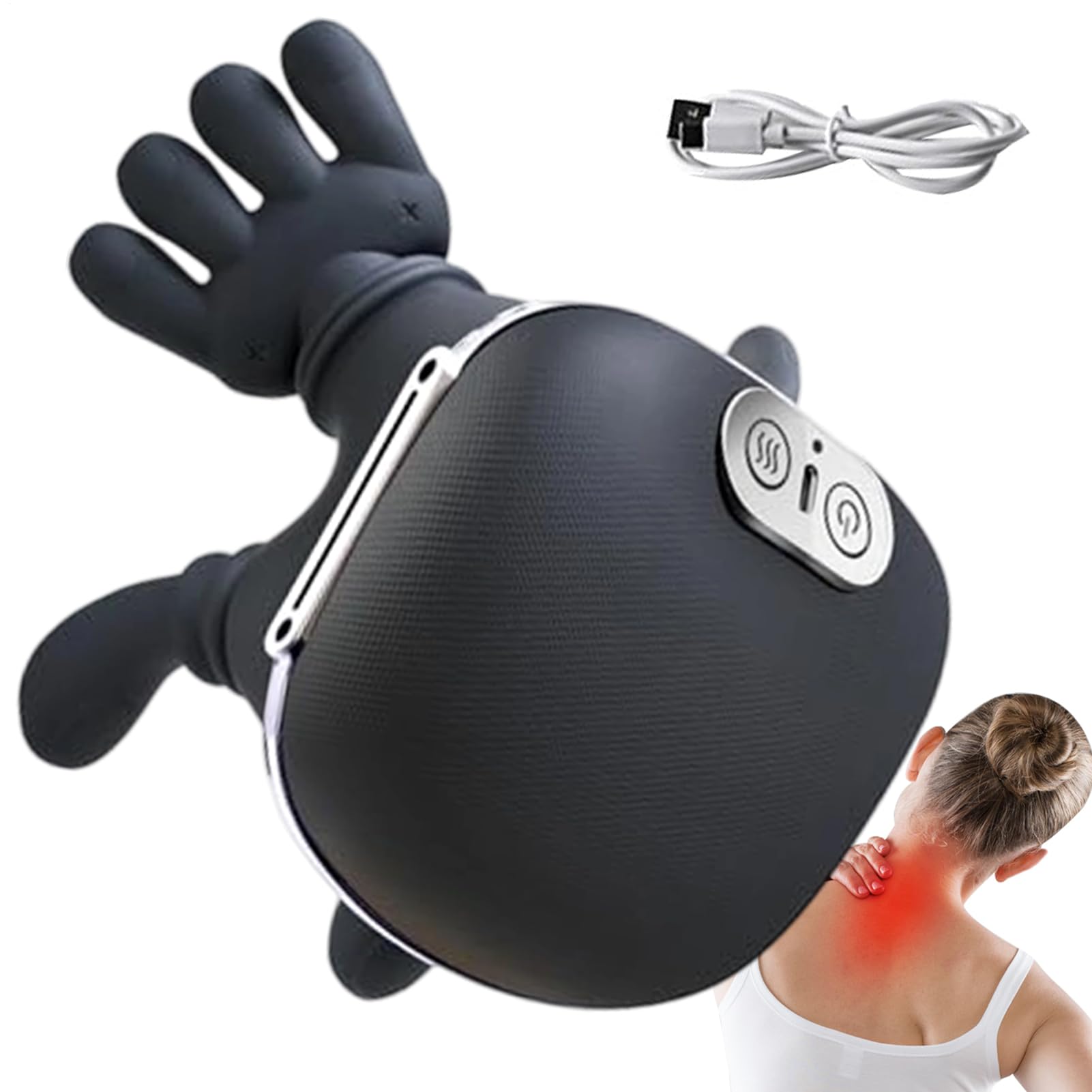 Masajeador Cervical Y Espalda, Masajeador De Cuello Inalámbrico, M-asajeador Hombros Con Calor, 3 Grados De Masaje Y 2 Niveles De Temperatura, Almohada De Masaje Eléctrica De Amasamiento Para Casa