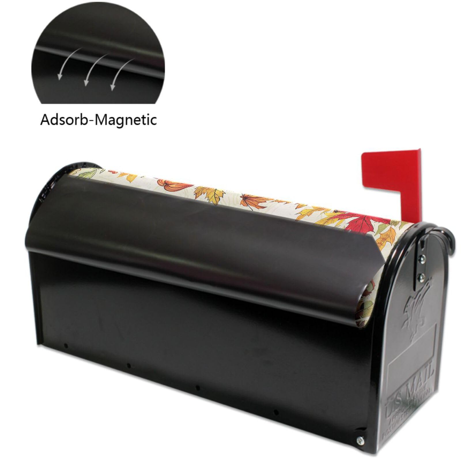 Herbstliche Mailbox-Abdeckung Mit Magneten – Kürbis-Design, Wasserdichter Polyester – Für Briefkästen Bis 53x46 Cm