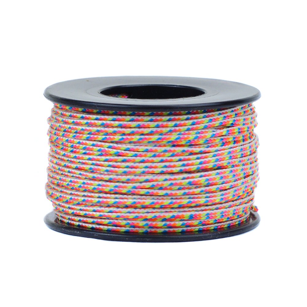Paracord Planet Micro Cord 1.18mm Diameter 125 Feet Spool of Braided Cord - Available in a Variety of Colors Made in The USA (Light Stripes)