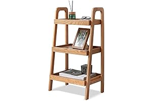100% Solid Oak Wood Ladder Shelf, the Perfect Study or Living Room Addition