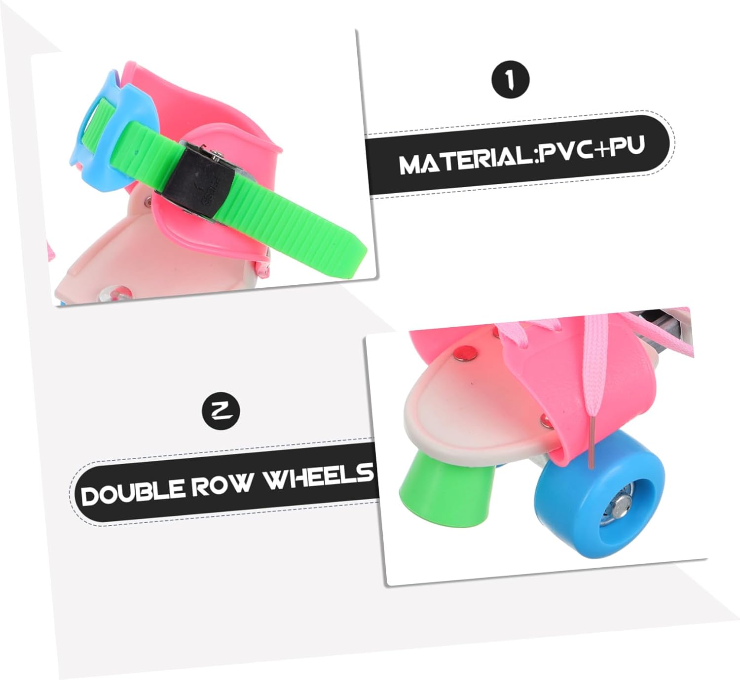 Generic Adjustable Quad Roller Skates for Age Double Row Wheels for Enhanced Stability and Balance Use Recreational Roller Skates for Boys and Beginners Birthday Party Favor