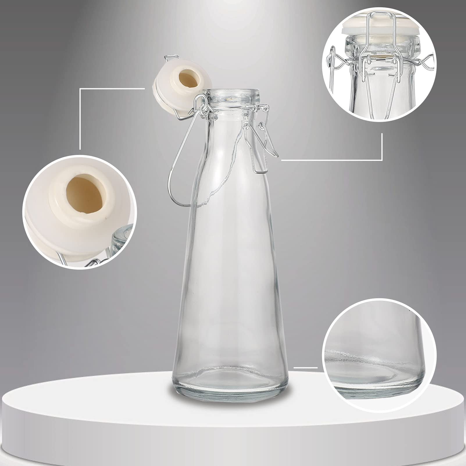 DOITOOL Bottiglia Vetro 500ml con Tappo a Bottone per Latte, Tè e Bevande Artigianali Riutilizzabile Resistente alle Variazioni di Temperatura 2 Pezzi