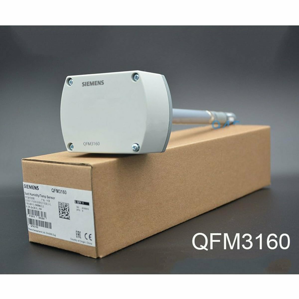 Sensor de temperatura y humedad ambiental para montaje en conducto para HVAC, hospitales, laboratorios, salas blancas junto con certificado de calibración | Modelo: QFA3160 (sin pantalla)