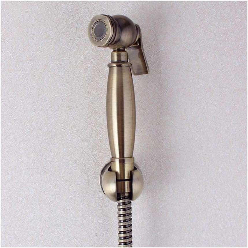 Juego de rociador de bidé de latón con manguera de acero inoxidable para ducha de mano antigua para higiene íntima y spray de inodoro
