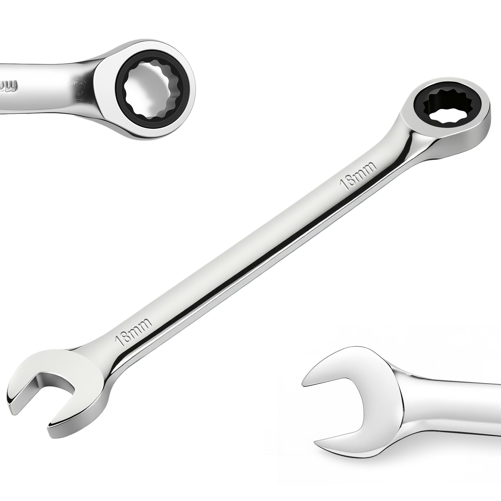 TIBOO DAY 72-Tooth Ratchet Wrench 18mm Ratcheting Combination Spanner