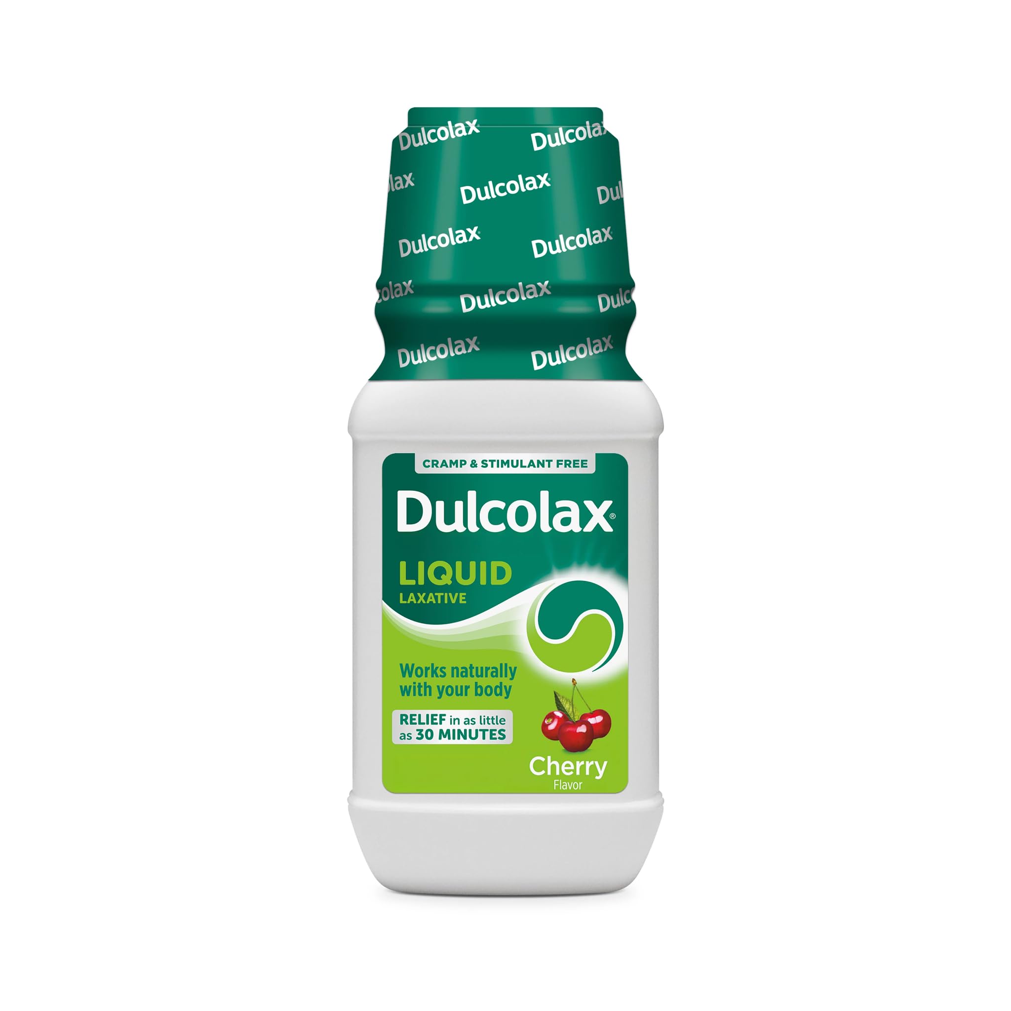 Dulcolax Saline Laxative Liquid, Fast & Gentle Constipation Relief, Natural Laxatives, Softens Stool, Cherry Flavor, Magnesium Hydroxide 1200 mg, 12 m. oz.