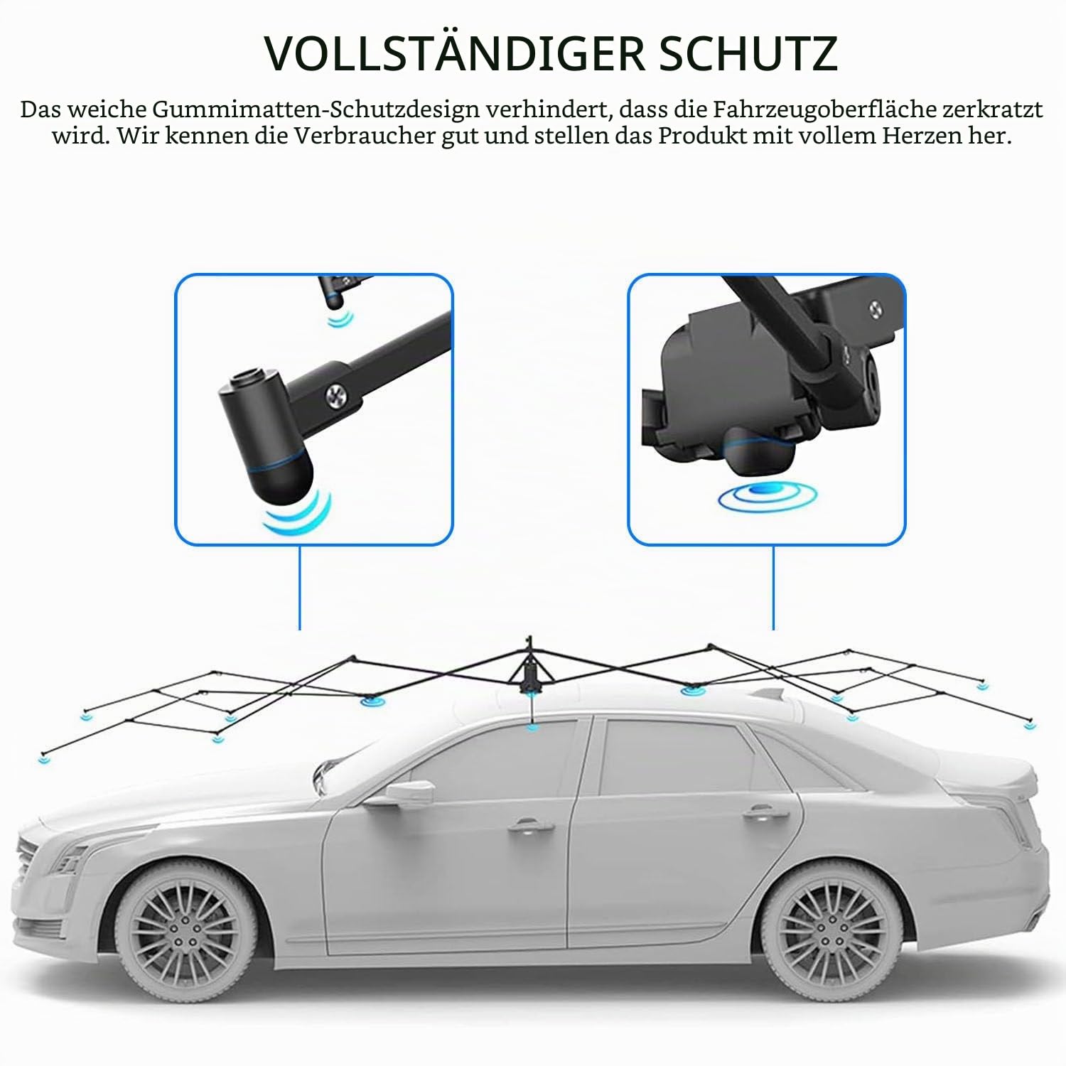 Vollautomatisches Autozelt, Tragbares Ferngesteuertes Autoabdeckungszelt, Faltbare Dachmarkisen, Autoabdeckung Mit Fernstart, 4.2M Große Autosonnenschirme,Grey