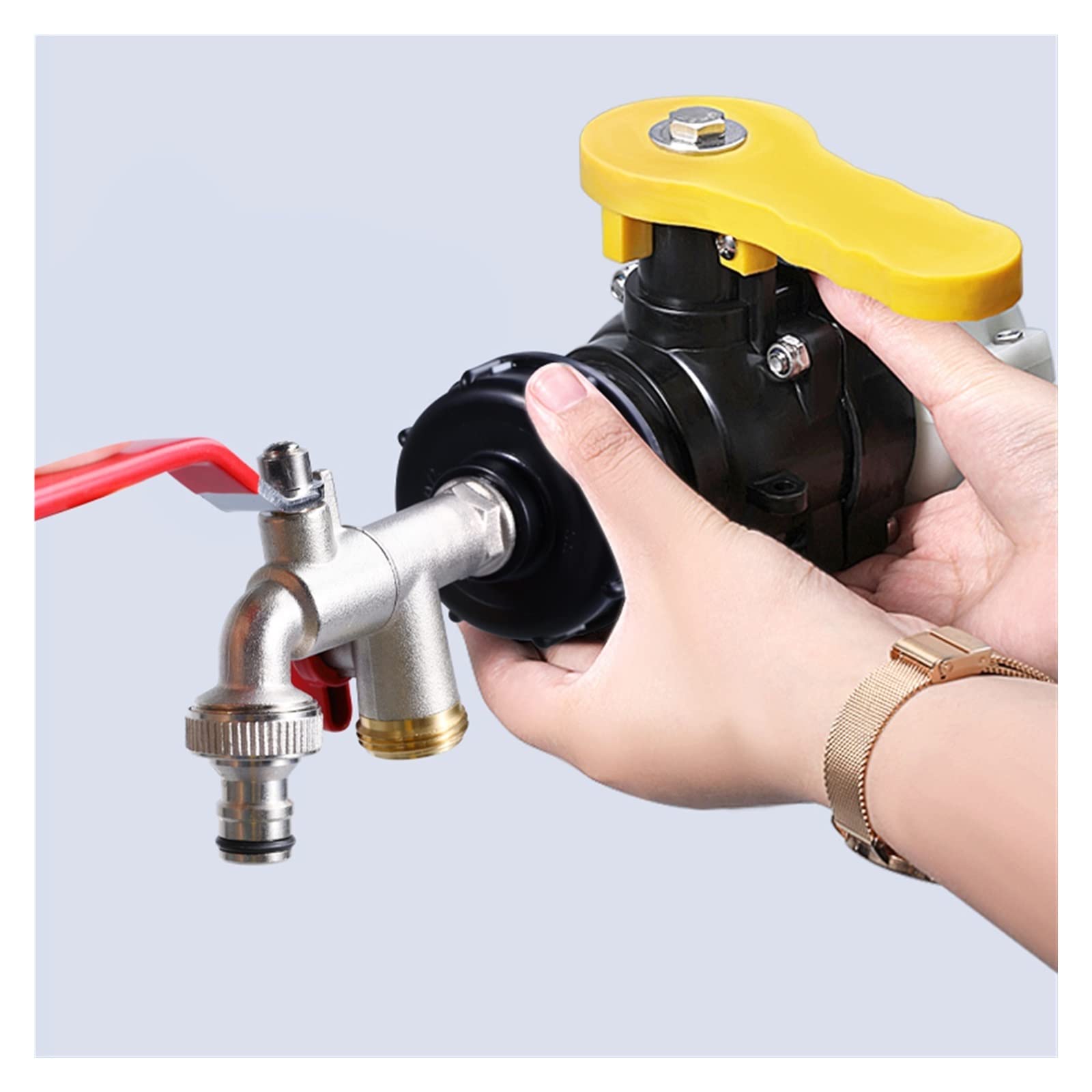 Resistir Extremos de Alta presión y Temperatura S60*6 IBC Adaptador de Tanque Grifo de latón Chapado en níquel Herramienta de Agua del jardín con Conector de Manguera de tubería PC 1