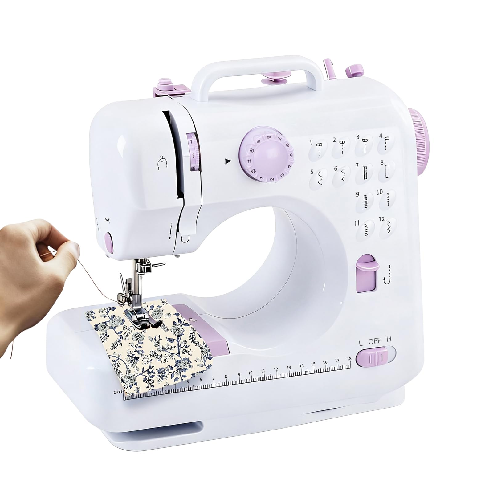 Mini Macchina da cucire per principianti, 12 punti macchina da cucire per principianti Mini domestica doppio filo macchina da cucire multifunzione per bambini EU 220 V