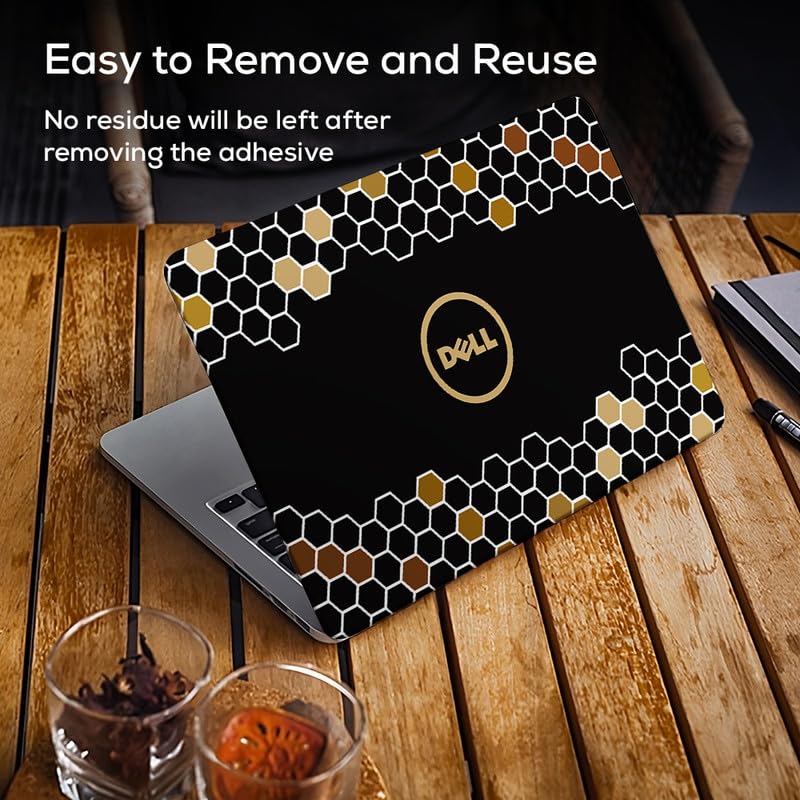 Image of Galaxsia DL370 Top+Wrist Pad Vinyl Laptop Skin /Sticker /Cover for 14 Inches Laptops Laminated-Removable-HD Quality Compatible for Dell (13.8x9.6 Inches)