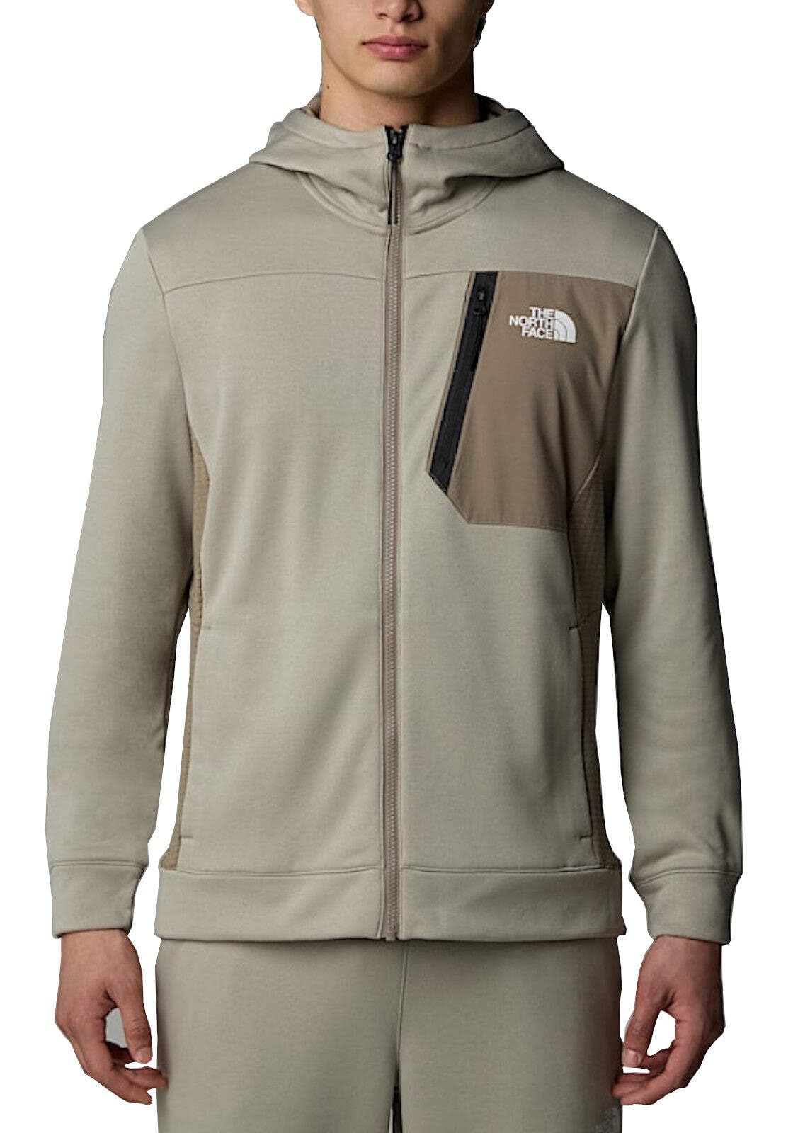 The North Face Men's Mountain Athletics Fz Flecce jacket, Clay Grey/Cavern Grey, S