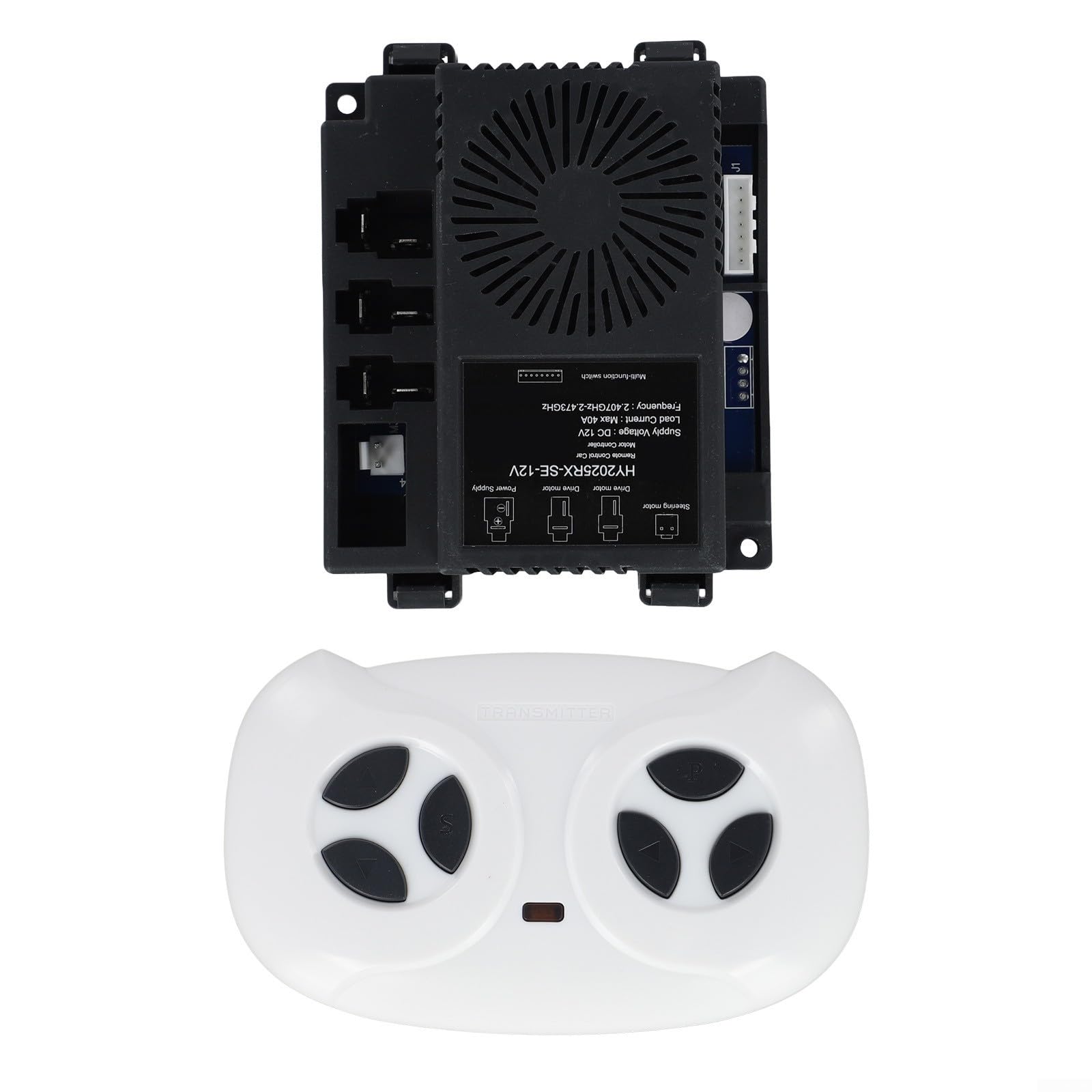 12v Remote Control Receiver Kit For Kids Electric Ride On Car Hy2025rx-se-se Compatible With Black And White Color Options Standard Size