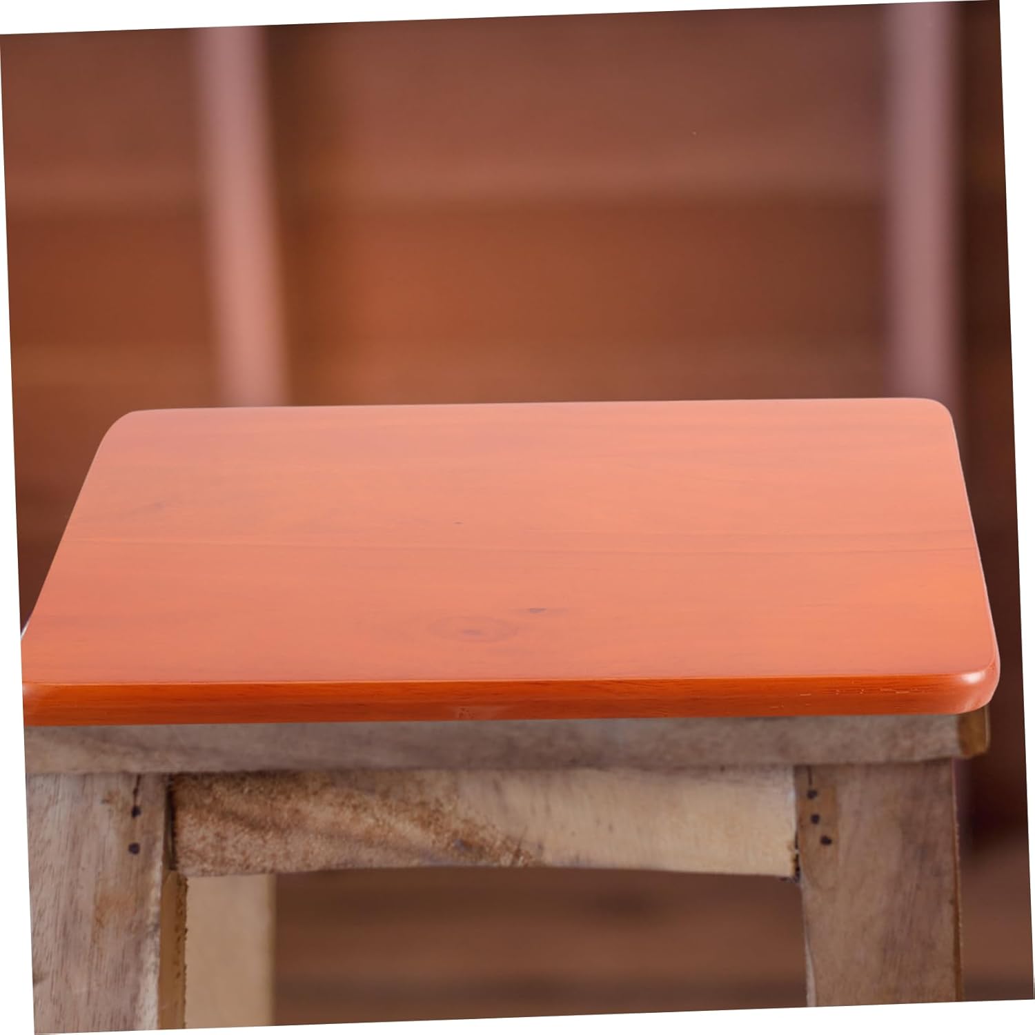 Wooden Stool Seat Replacement for Square Stools Solid Wood Construction for Restaurants and Home Decor Rectangular Design