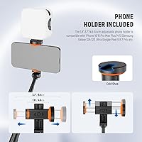 Vista 6 de NEEWER PA992 - Trípode para selfie stick de 57.9 pulgadas compatible con iPhone Samsung Android, soporte de metal portátil ligero para teléfono