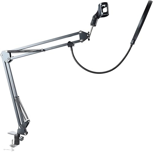 Miniatura 7 de Soporte de brazo de micrófono, brazo de brazo de brazo de brazo ajustable Boom giratorio Scissor Set de soporte de brazo de micrófono