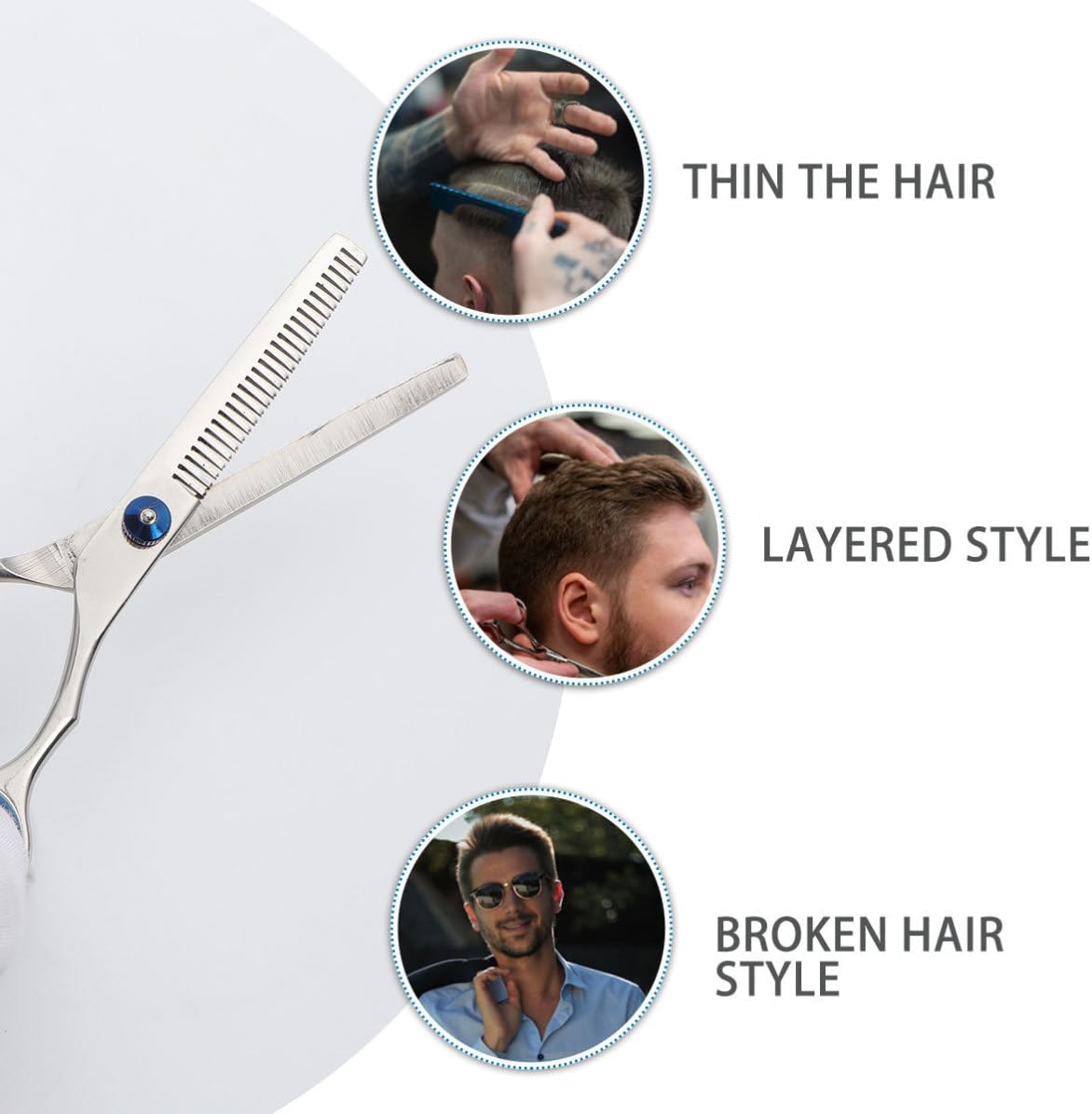 Baluue Hair Cutting Scissors Comfortable Grip 2pcs Hair Comb Set and Professional Barber Shears with Smooth Cutting Home Daily Use and Barber Salon