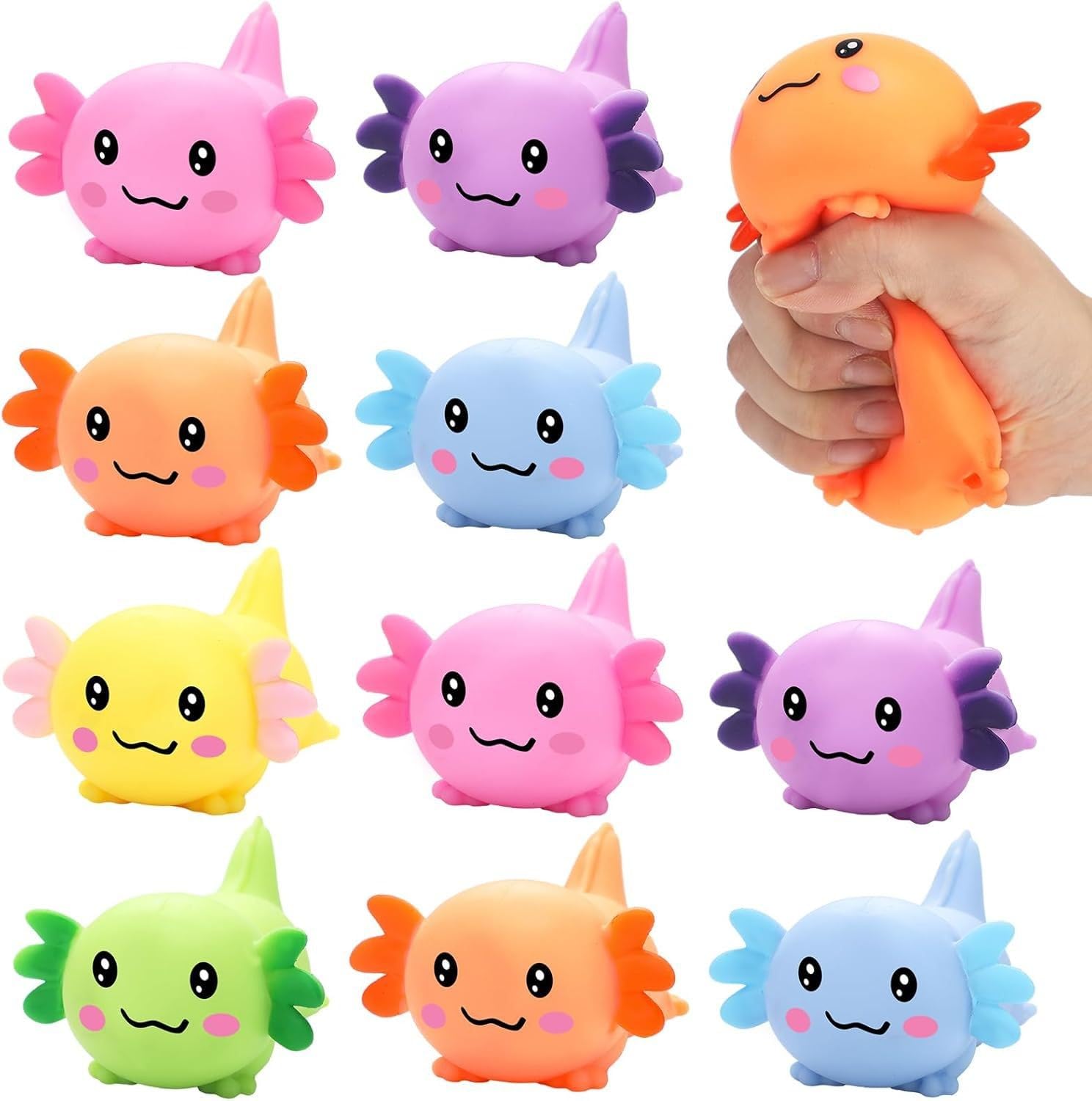 Axolotl Squishy Fidget Toys, Soft Stress Relief Squeeze Sensory Toys, Birthday Easter Gifts Stocking Fillers (B-Random(1PC))