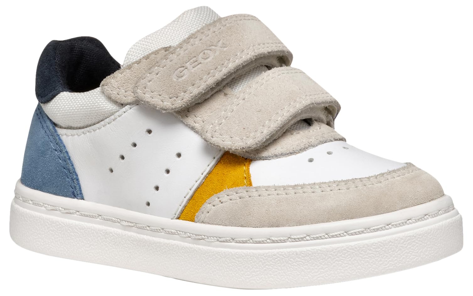 Geox Baby B NASHIK BOY C Sneaker, White/Lt Blue, 4.5 UK Child