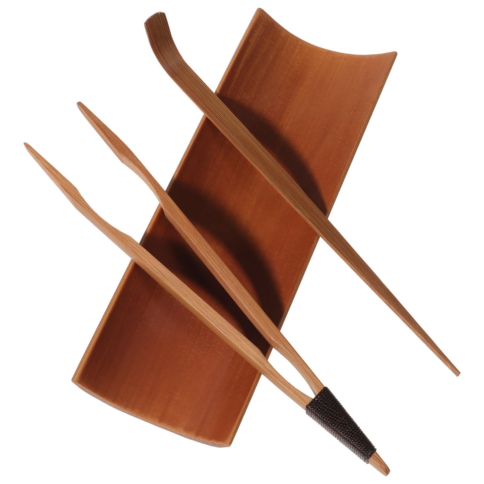 Accessoires de cérémonie du thé de haute précision en finition marron noble