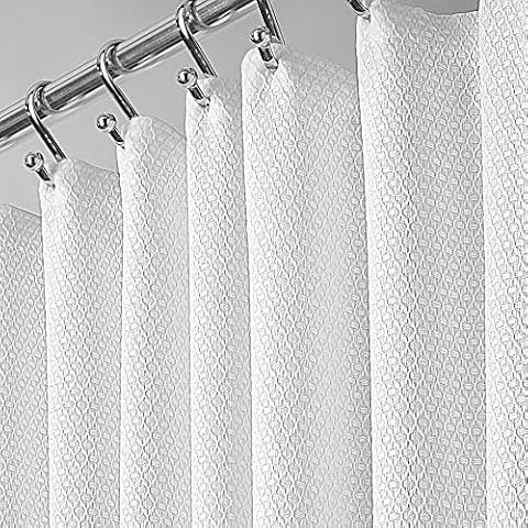 mDesign Stall Sized Waffle Weave Shower Curtain Cover