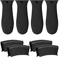 Vista 1 de Paquete de 8 fundas de mango de hierro fundido, soporte de silicona para mango caliente, soporte de mango de asistencia, funda antideslizante