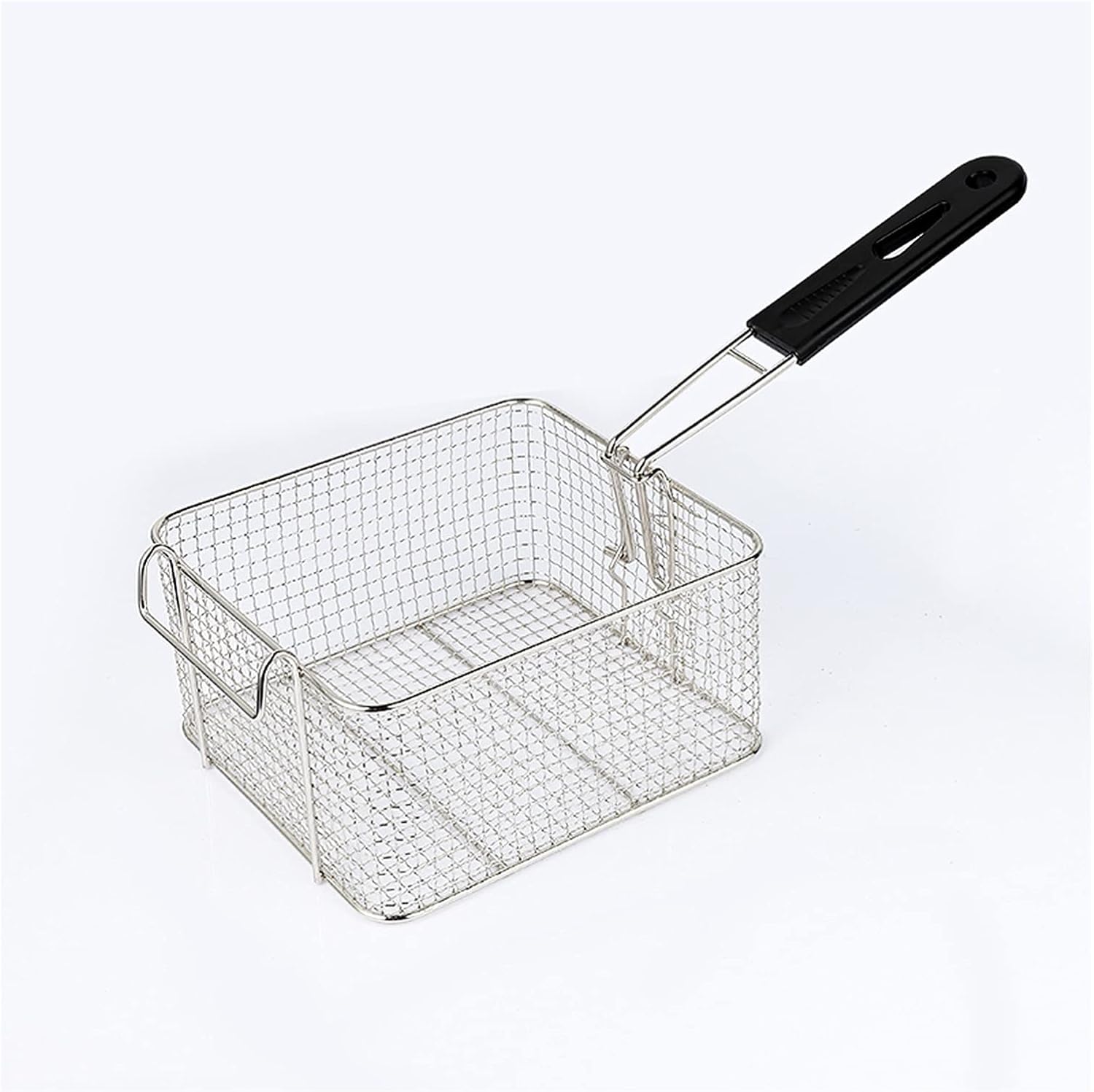 SDYdsgE chip basket， Fry Basket with Anti-scalding Handle French Fries Stainless Steel Square Fried Food Filter for Kitchen Restaurant