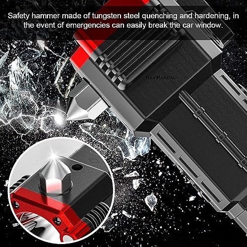 Image of Torch Light Rechargeable Flashlight, Long Distance Beam Range Car Torch with Hammer, Window Glass and Seat Belt Cutter, Built-in USB Fast Charger Power Bank