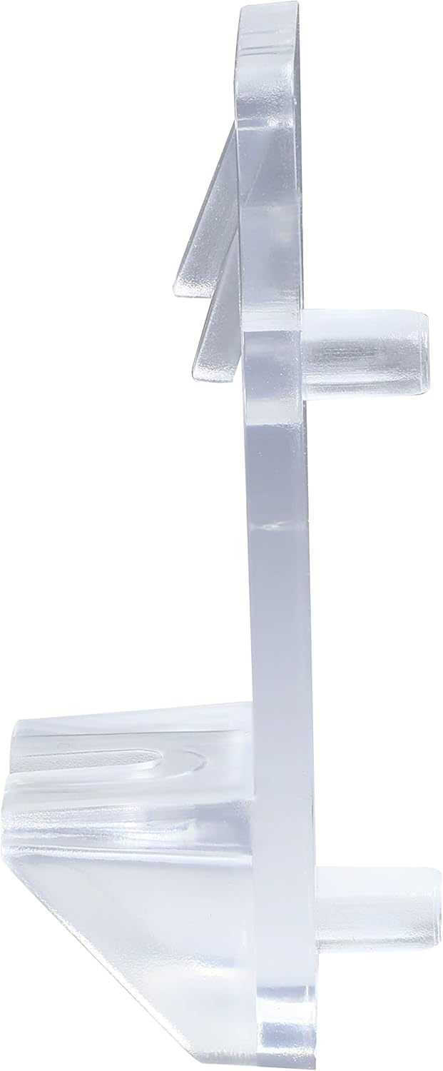Rok Hardware Heavy Duty Polycarbonate Clear Cabinet Locking Shelf Support Pins, Clear 5mm (3/16") Shelf Support Pegs, Made of Plastic Shelf Clips, ROKLSC5CLR