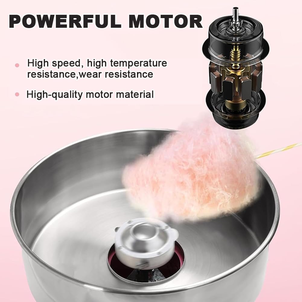 Máquina De Algodón De Azúcar Compacta Y Totalmente Automática, Minimáquina De Escritorio para Hacer Dulces En Casa con Recipiente De Acero Inoxidable Y Patas Antideslizantes.,Amarillo
