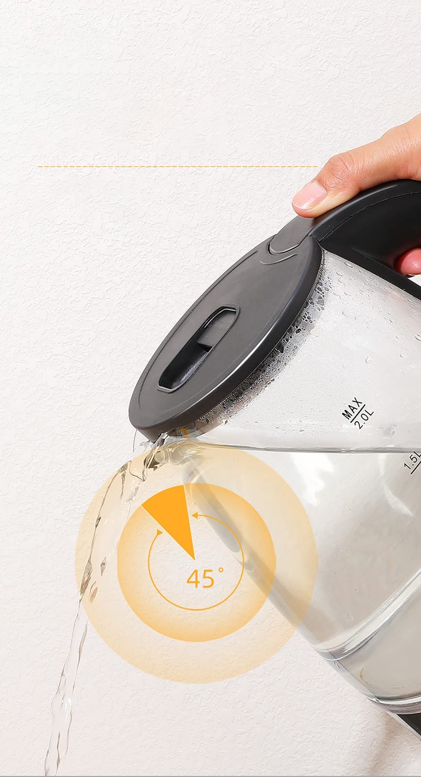 Hervidor Eléctrico De 2 Litros Hervidor Eléctrico Inteligente Para Preparar Té Y Café Control De Temperatura Caliente Función De Hervido En Seco A,A