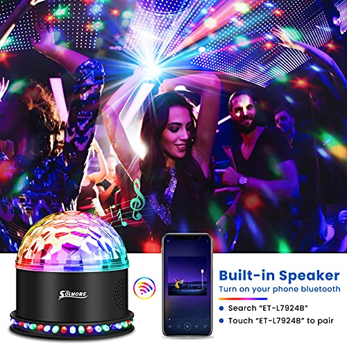 LED-discobal bluetooth, SOLMORE LED-lichteffecten feestverlichting muziekspeler RGB-disco-magische bal met… - Image 3