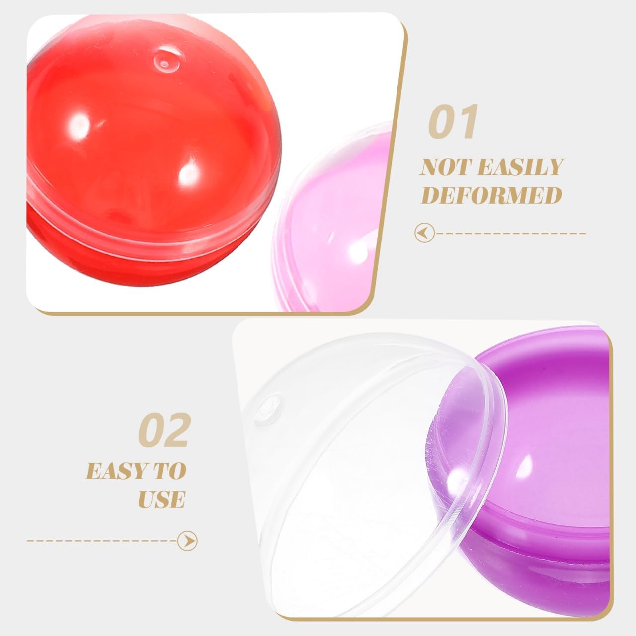 Healeved 50PCS Gumball Vending Machine Capsules Egg Shell Easter Candy Storage Box 1.1 Inch Empty Vending Machine Capsules Fillable Prize Balls Capsules