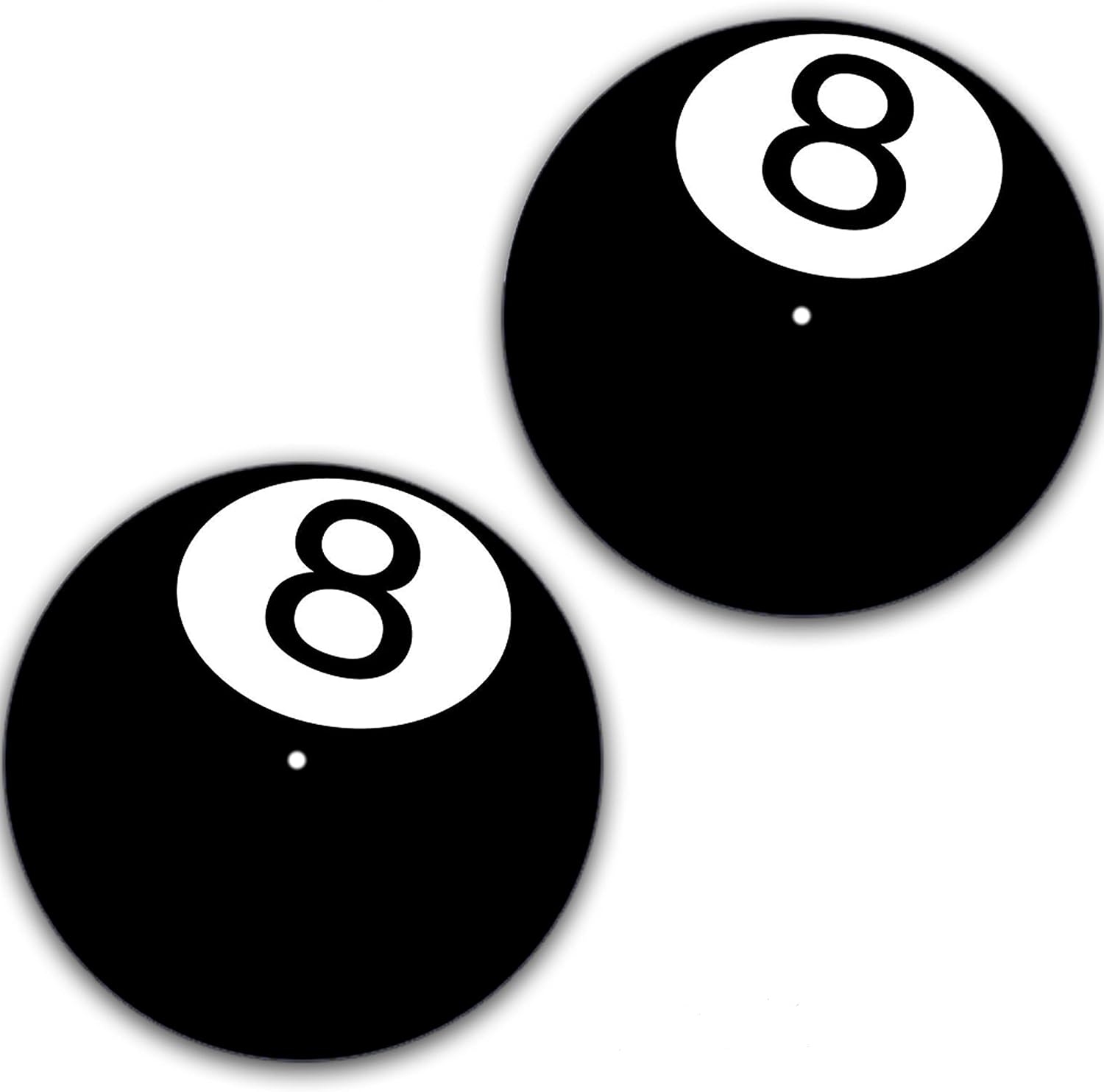 DJ One Pair 8-Ball #1 Billiards Scratch Pads 1200 Vinyl Memorabilia 12" inch Slip Mat Turntable Slipmat DJ Platter Pad x2