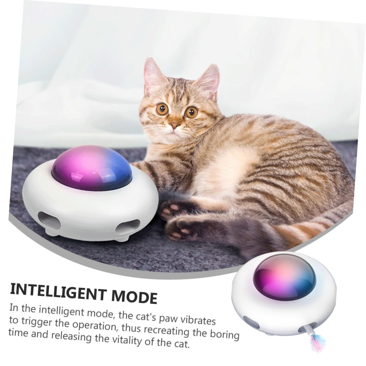 TOYANDONA 1 Ensemble Toy pour Chat Automatique Électronique Rotatif pour Intérieur Stimulation Amusement Garanti