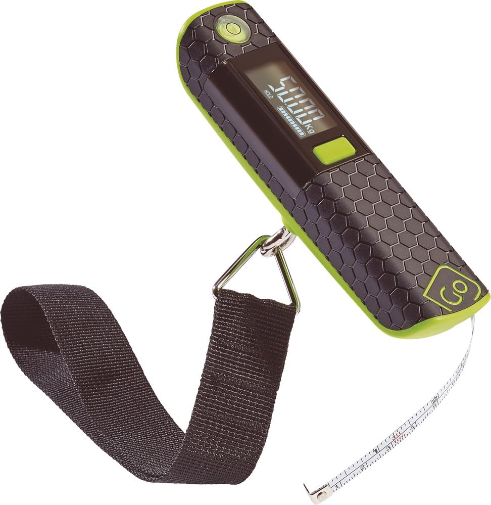Go TravelGo Travel Ultra Lightweight Digital Pro Luggage Weighing Scales with Backlight, Spirit Level and Tape Measure - Weighs up to 50Kg. (Ref 2004.101)