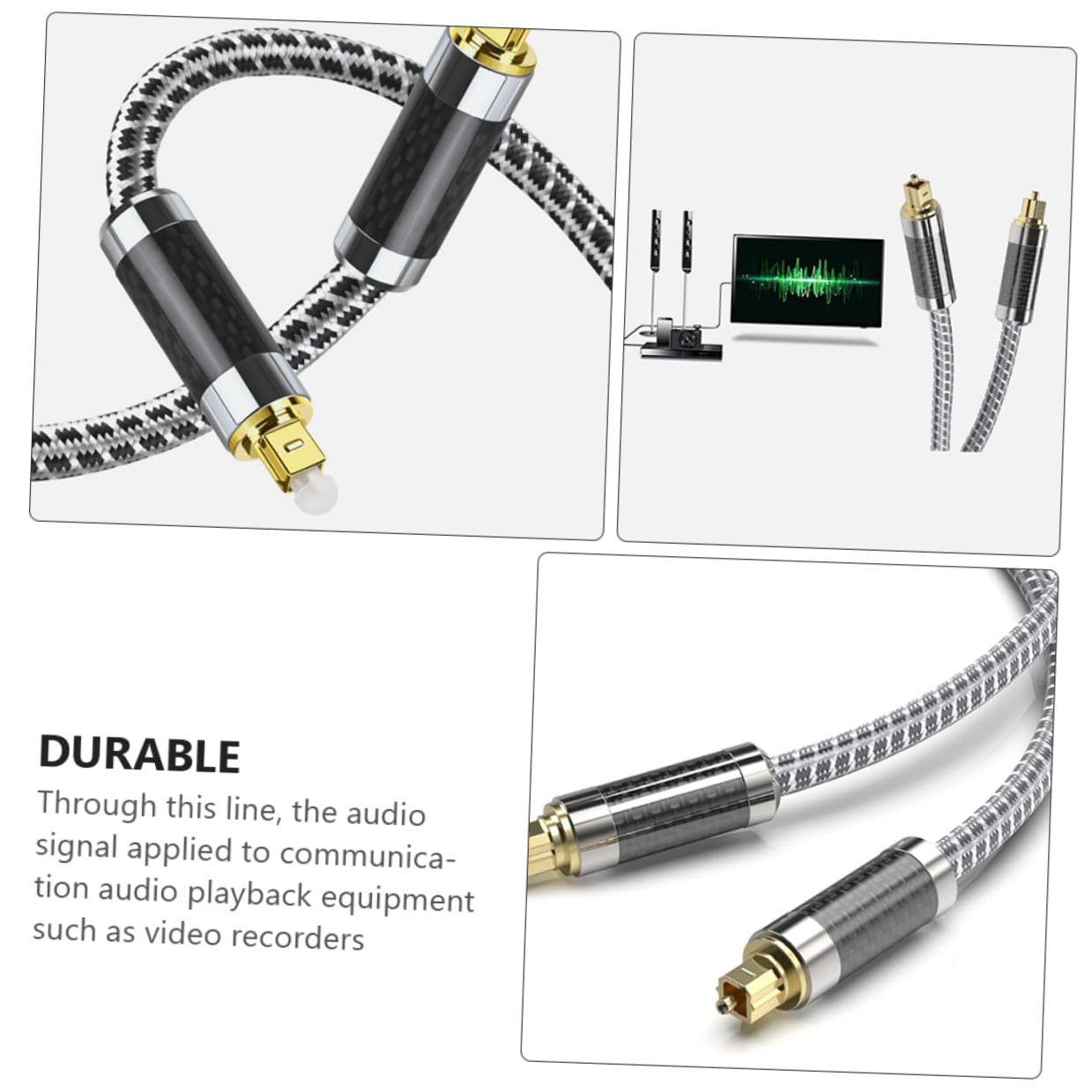 Cavo Audio Ottico Digitale Fibra Maschio Maschio per Home Theater Monitor Amplificatore con Connettori Resistenti e Trasmissione Audio Ad Alta Fedeltà