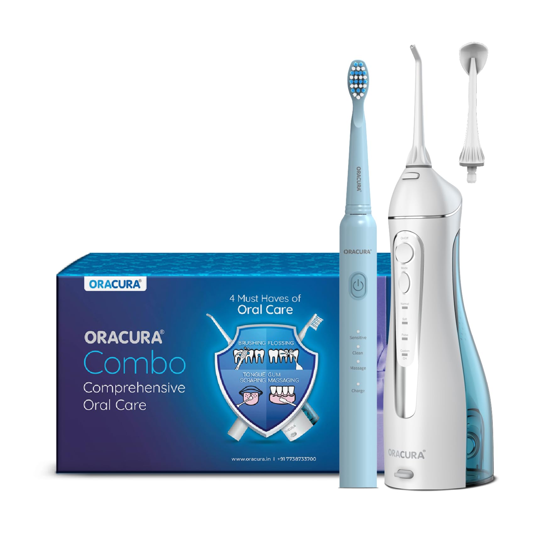 3. ORACURA® Daily Care Combo OC200 Smart PLUS Water Flosser®White & SB200 Sonic Lite Electric Rechargeable Toothbrush Blue (B09K7XLRZR) Amazon Price History, Amazon Price Tracker