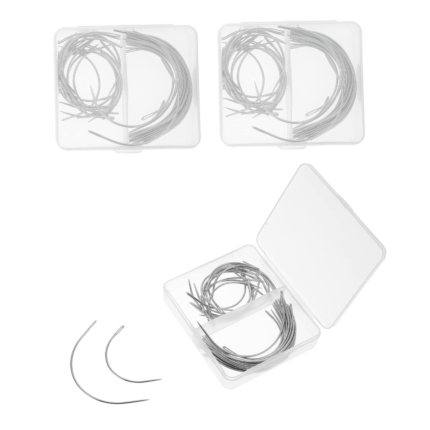 OSALADI 40 Pcs c Type Curved Needles -in-one Sewing Kit for Leather Work Craft Projects