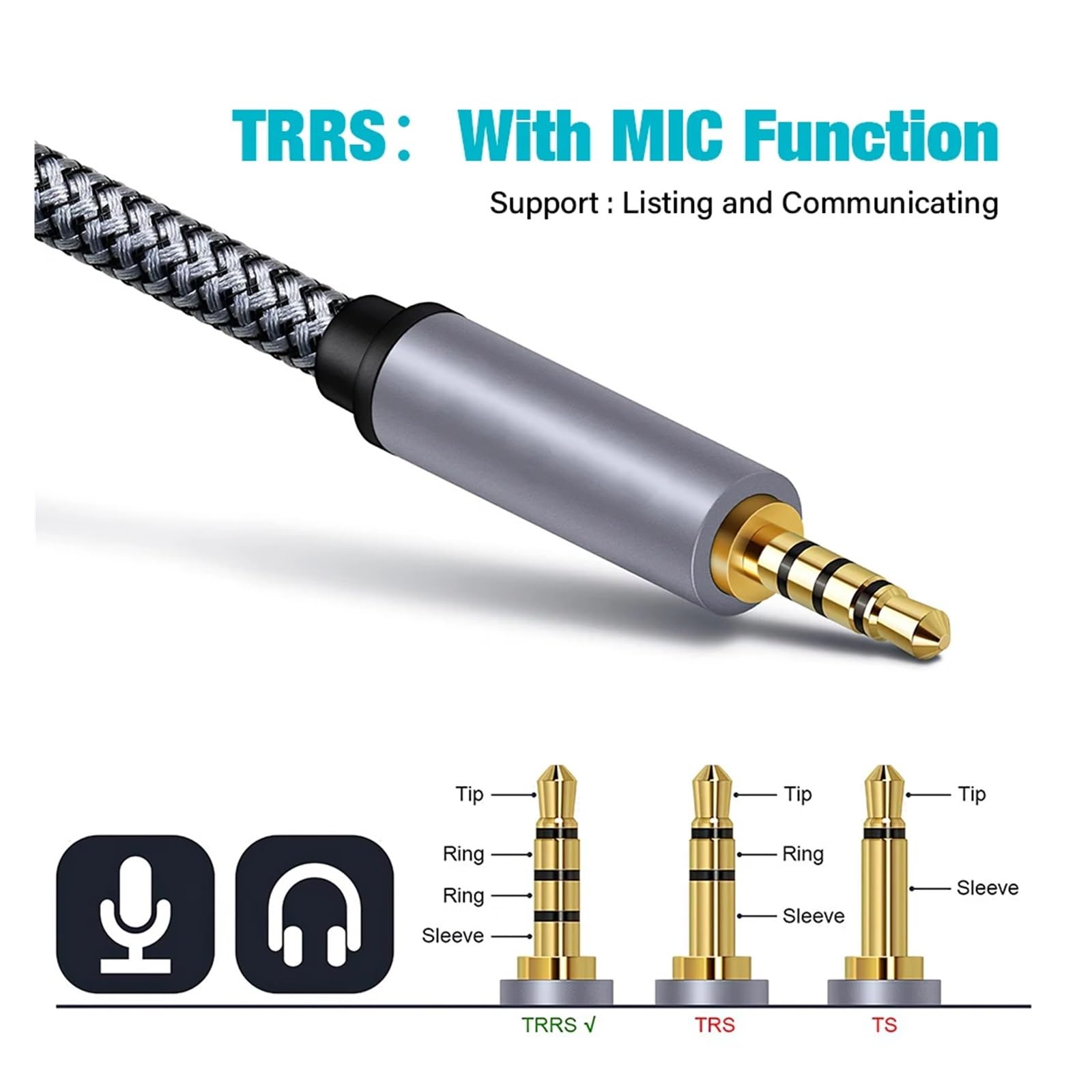 24K złoto 3.5mm do 3.5 Mm TRRS Jack kabel Aux do słuchawek samochodowych radio hifi złącze audio przewód długi 2m 3m 5m 10m(10m)
