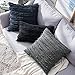 MIULEE Set of 2 Decorative Boho Throw Pillow Covers Linen Striped Jacquard Pattern Cushion Covers for Sofa Couch Living Room Bedroom 12x20 Inch Navy Blue