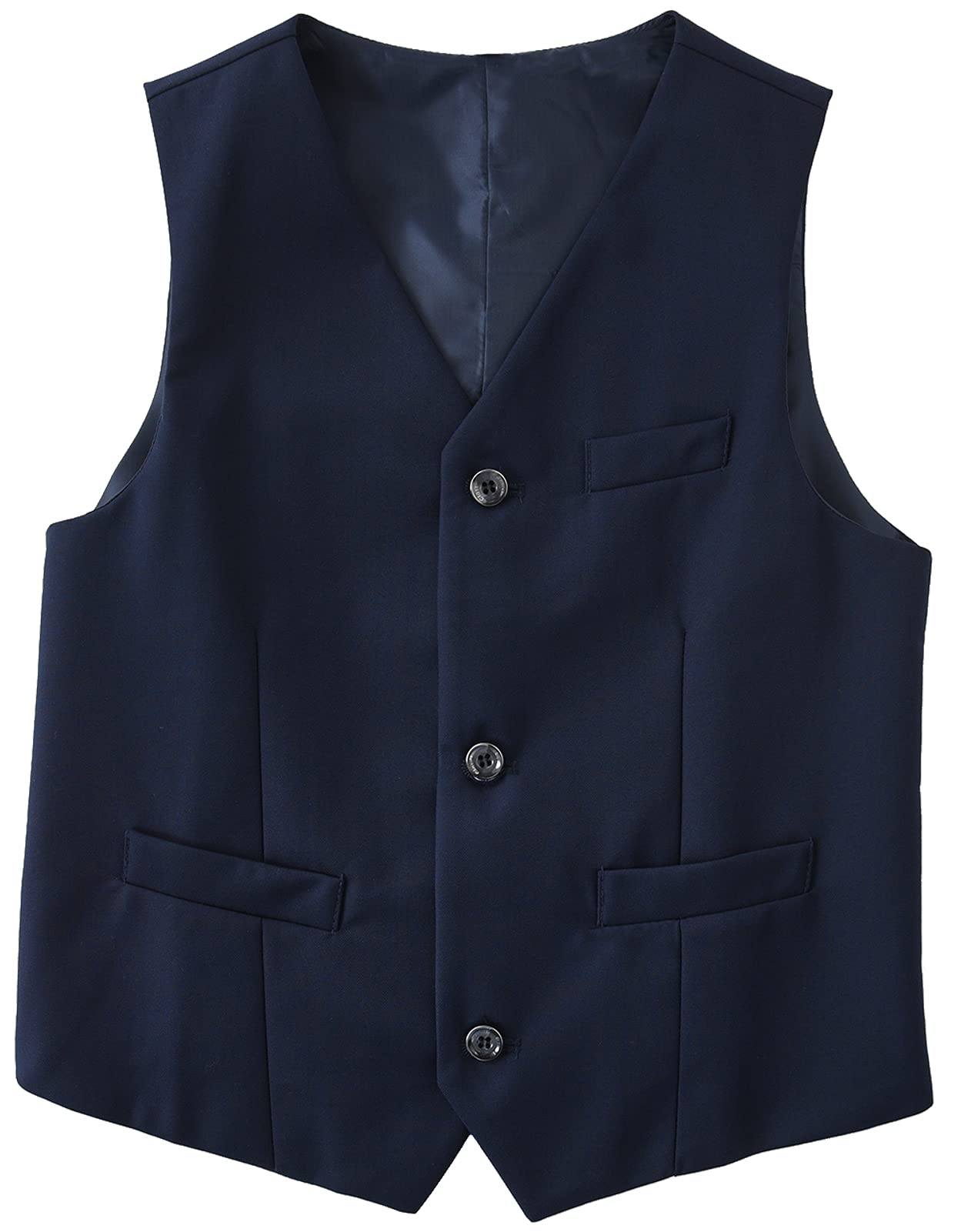 Gilet Veste sans Manche Costumes Garçons d'honneur Enfant Petit Veston Gentleman Vêtements Habillés Gilet Habillé Garcon Costume Vêtement sans Manche pour Déguisement Cérémonie Mariage 8-9 Ans Bleu