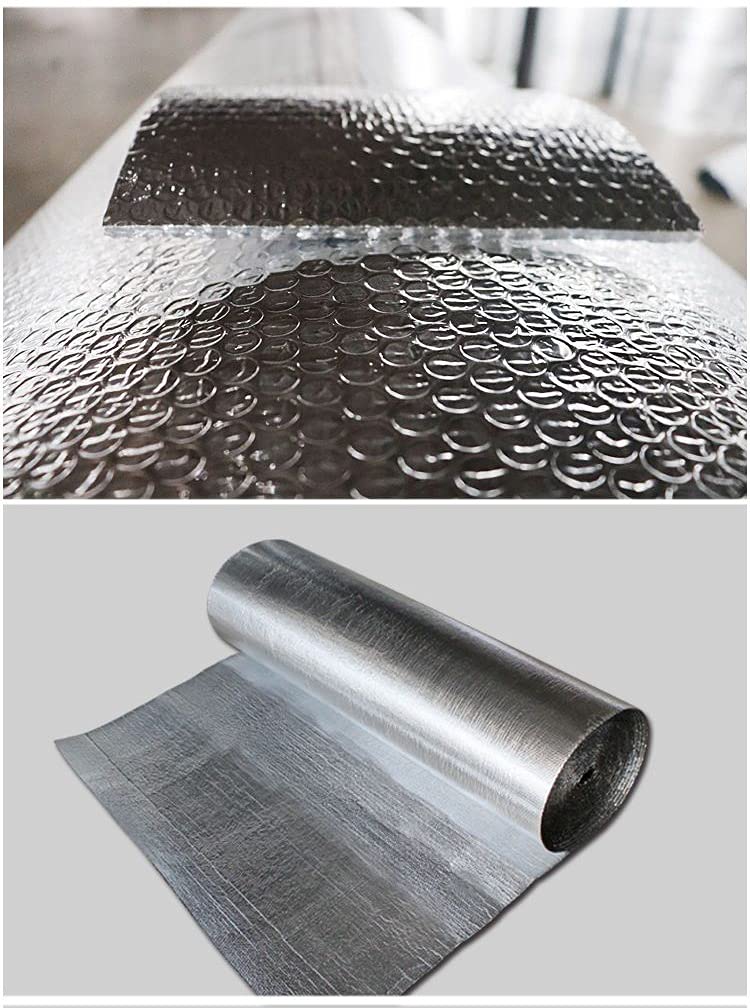 NAKAN Rotolo Isolante Termoriflettente, Isolante Foglio di Alluminio A Bolle Barriera Radiante 4-5 Mm per Capannoni, Pareti, Pavimenti, Solai, Condotti dell'Aria(Size:1x30m(3x98ft))